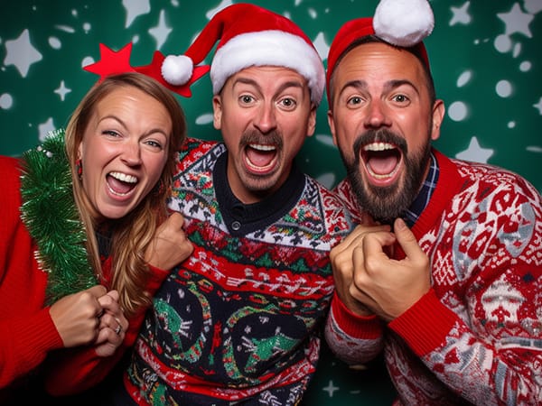 Human snow globe corporate event