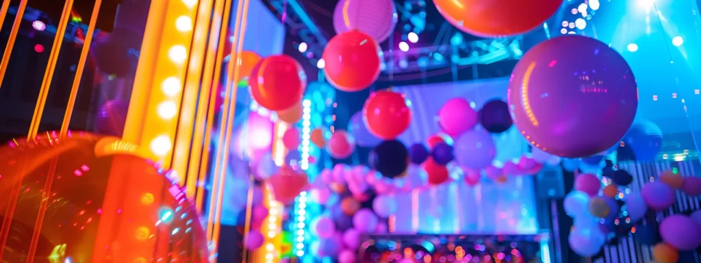 a vibrant photo booth scene filled with creative props and elaborate backdrops, set against a lively event atmosphere, captures the essence of budget-friendly fun for planners seeking unique experiences.