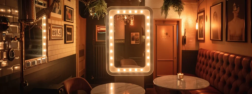 a mirror with lights on it