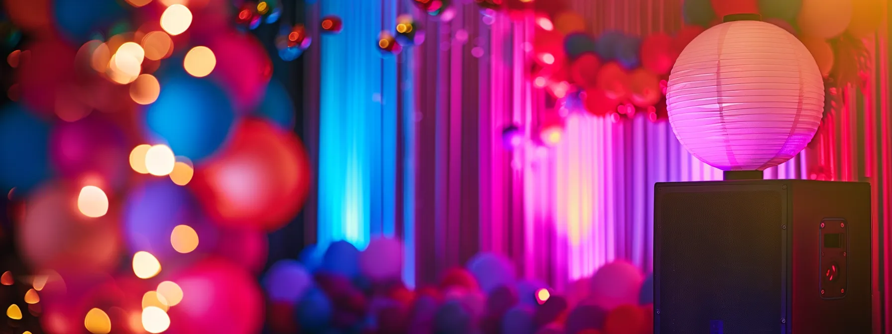 a sleek digital photo booth adorned with vibrant augmented reality elements, capturing joyful expressions against a backdrop of colorful event decor, illuminated by soft lighting that enhances the celebratory atmosphere.