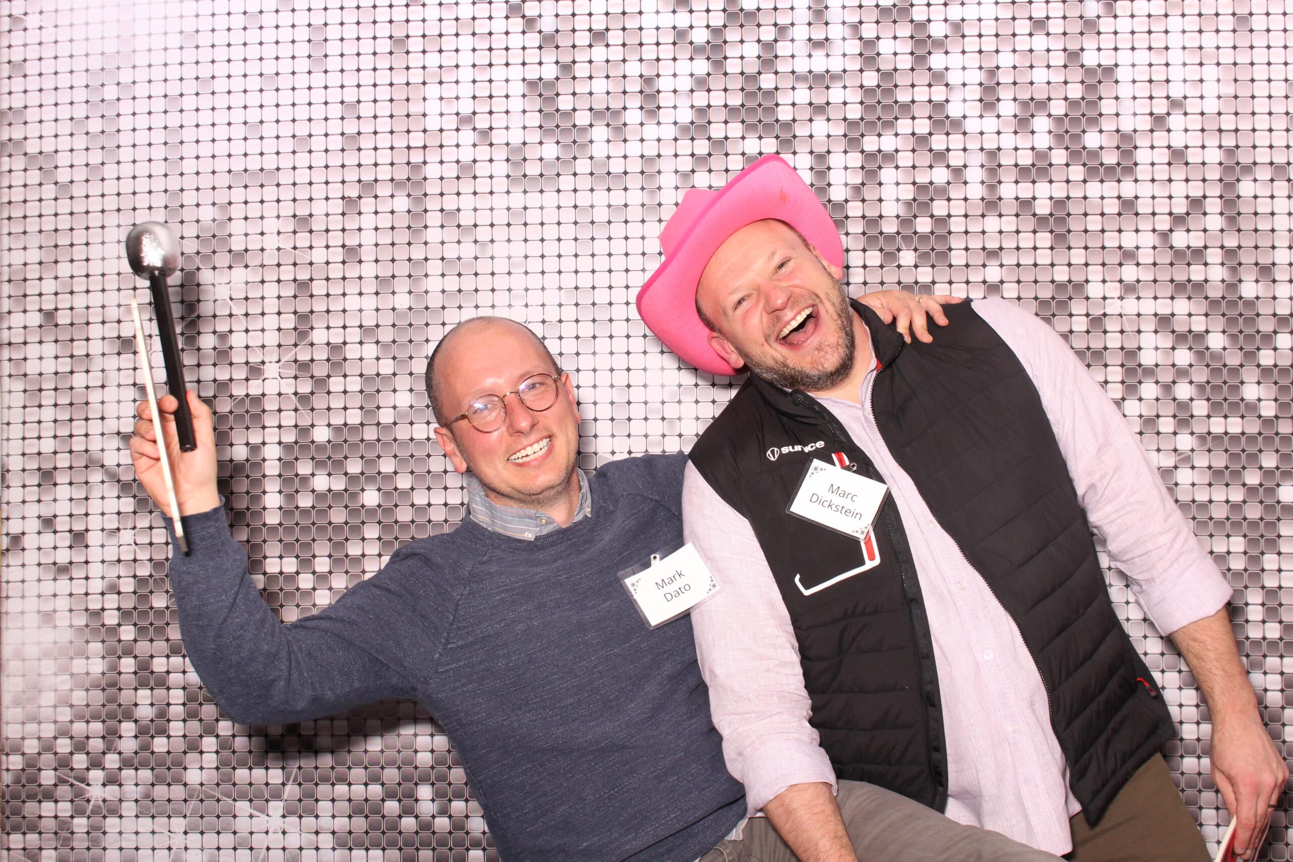 Roaming photo booth capturing candid moments throughout an event