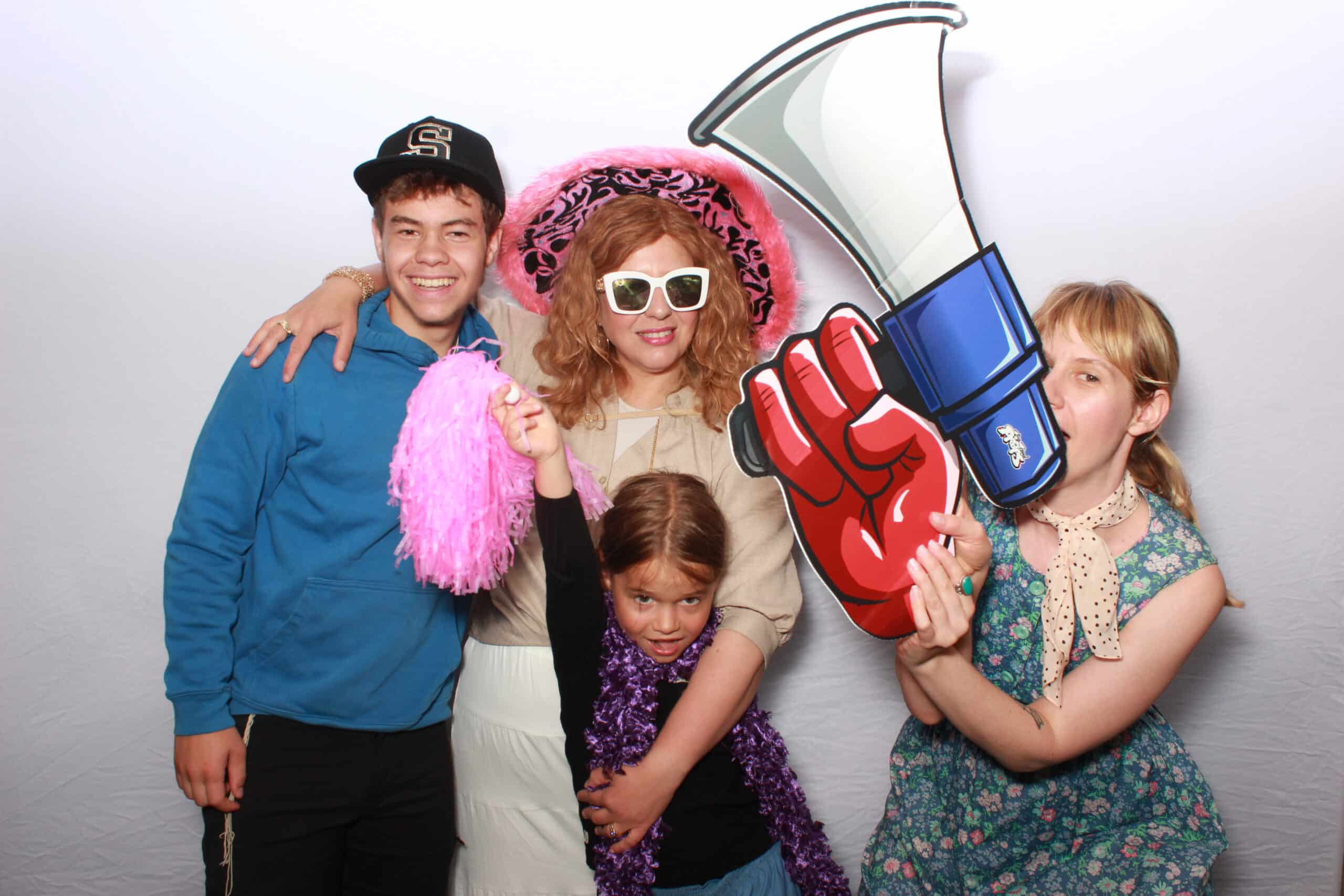 Bat Mitzvah guests creating keepsake photos with a luxury photo booth