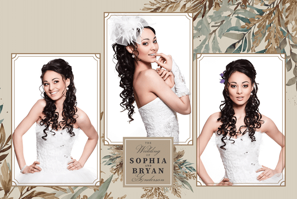 Romantic floral photo booth template customized for a wedding