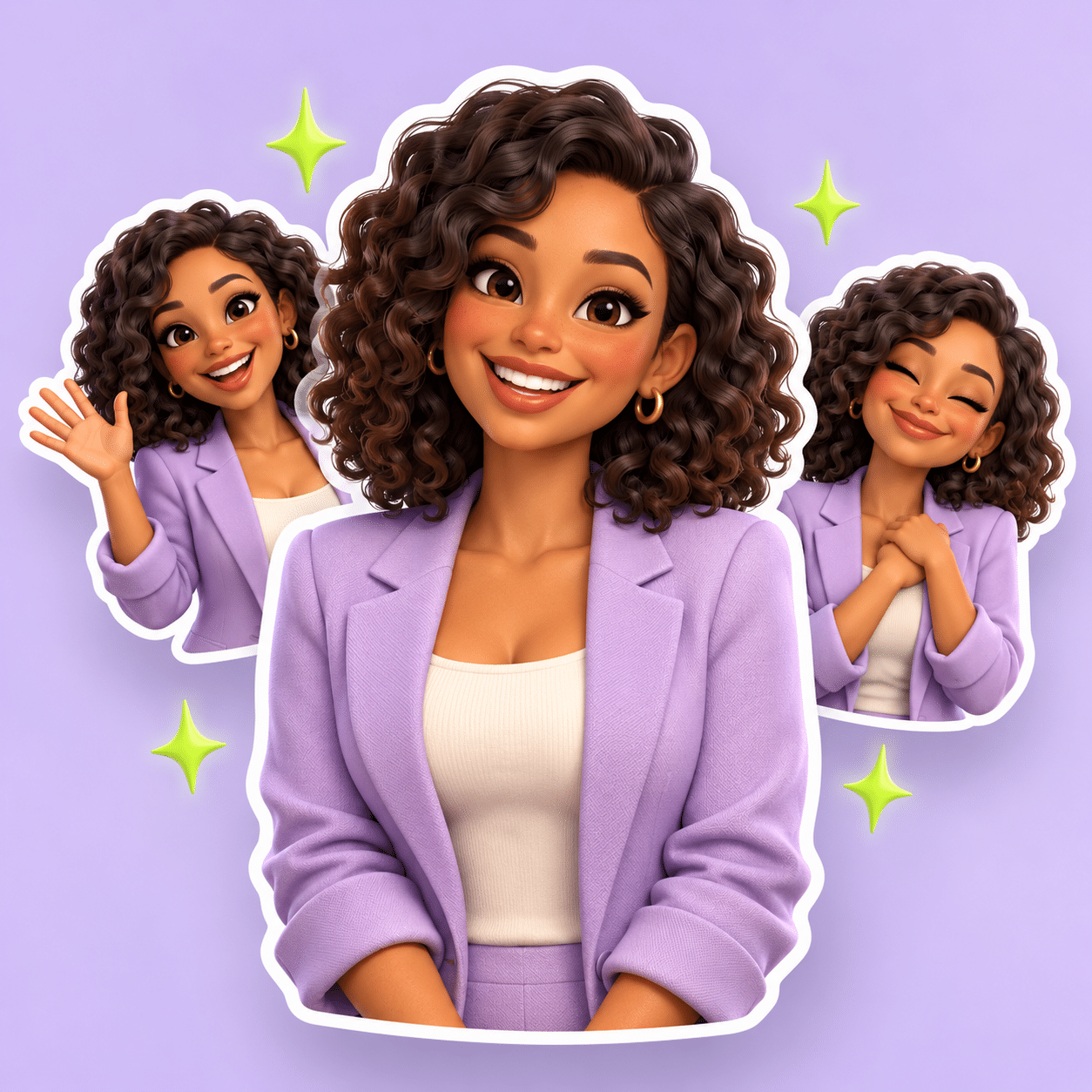 AI-generated concept of a guest transformed into cartoon stickers