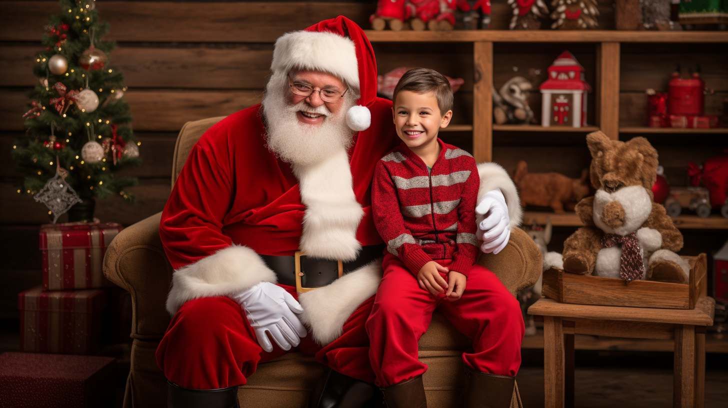 tomrzaca human looking santa sitting with a happy child Santas 6c2d6d6d 375e 465c 8c06 83a74fa93ce0 307046c2